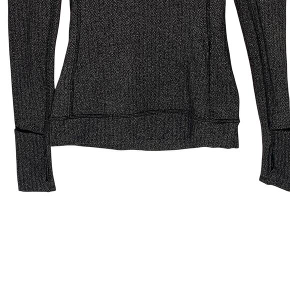 Lululemon 2 Womens Think Fast Long Sleeve Tee Herringbone Gray Gym Running - Picture 6 of 10